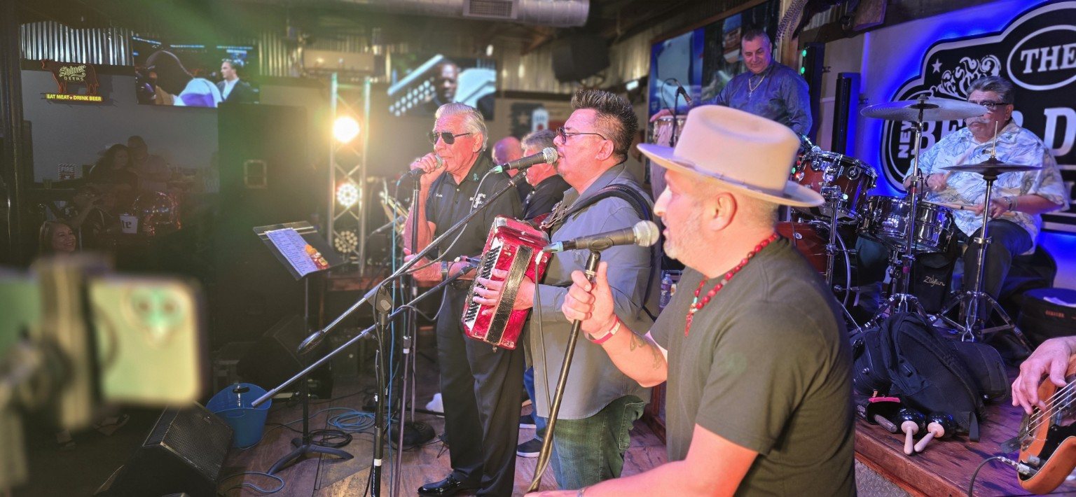 Modern Tejano band performing onstage